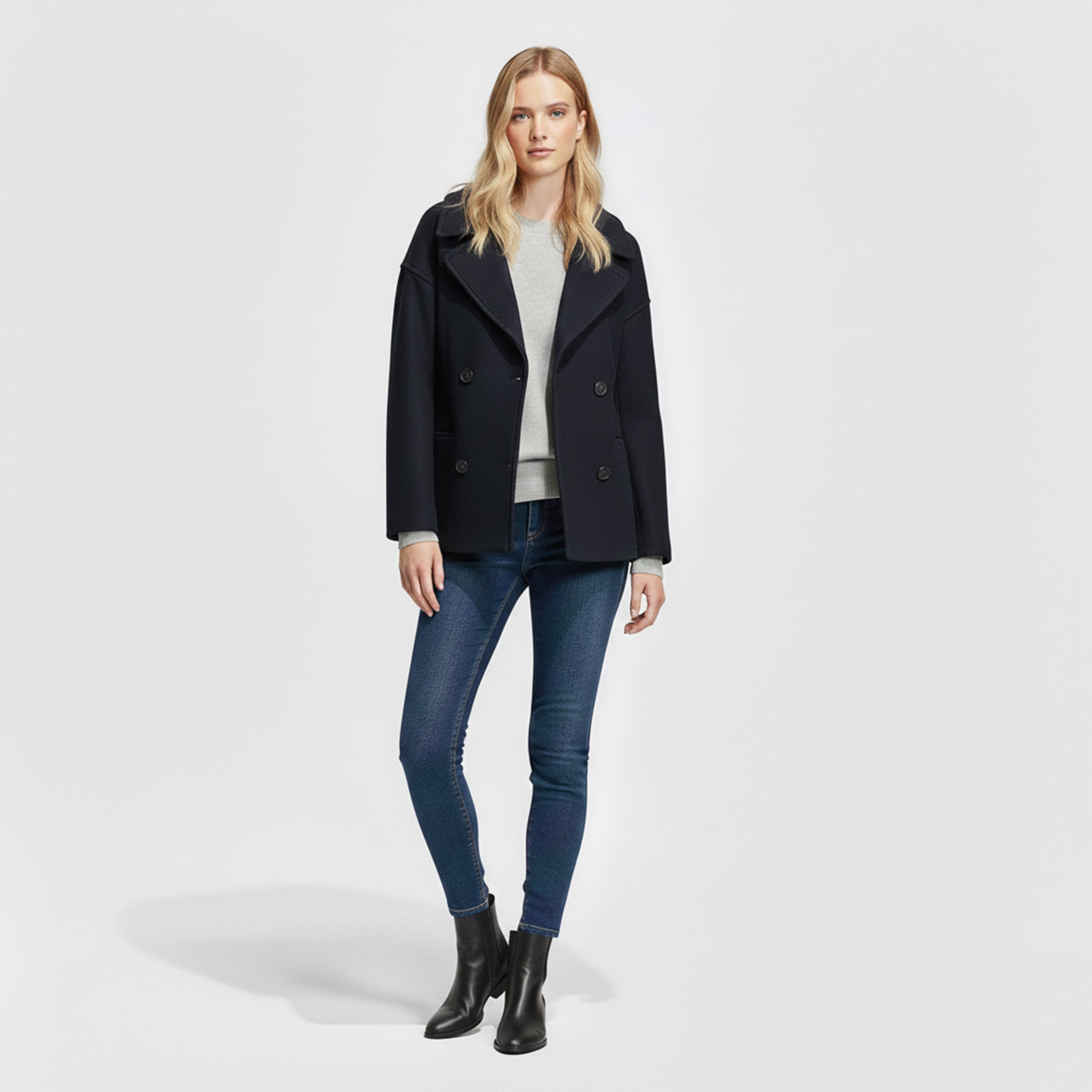 Women's Cropped Soft-Knit Blazer – Effortless Smart-Casual