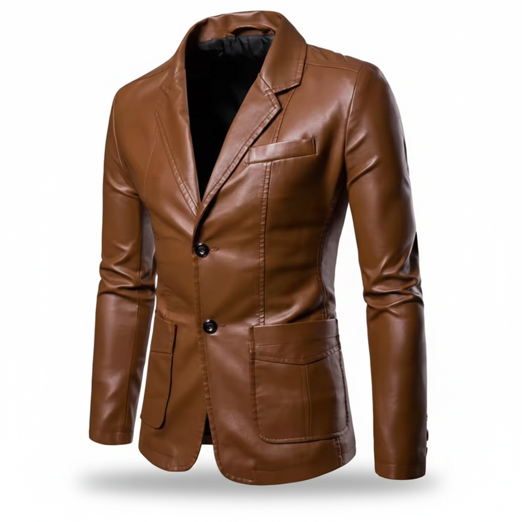 Men’s Single-Breasted Long Coat – Relaxed Modern Cut