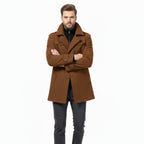 Men’s Long Wool-Blend Coat – Classic Gentleman Fit