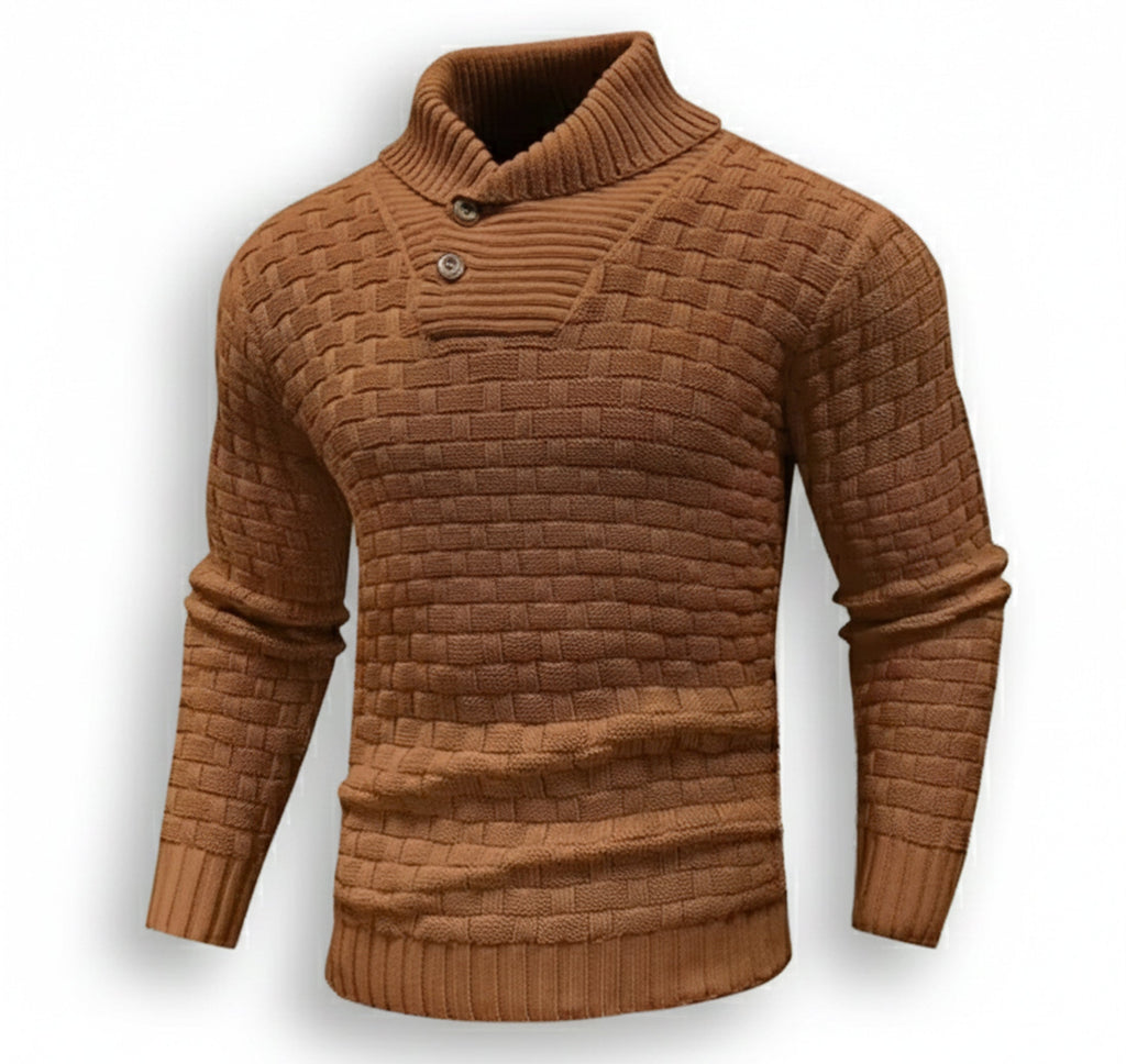 Men’s Fine-Neck Knit Sweater – Urban Winter Fit