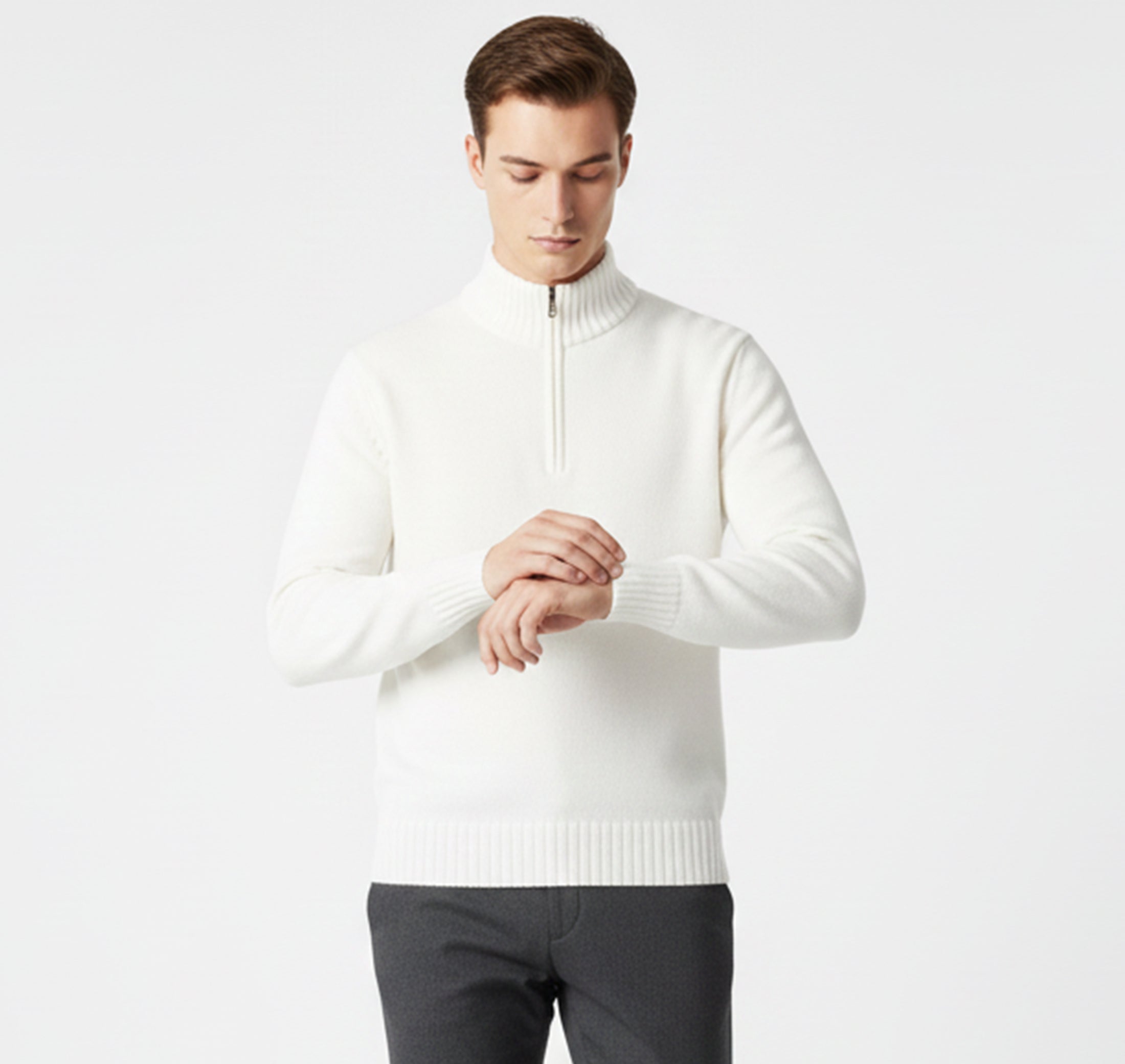 Men’s Half-Zip Sweater – Cozy Winter Knit