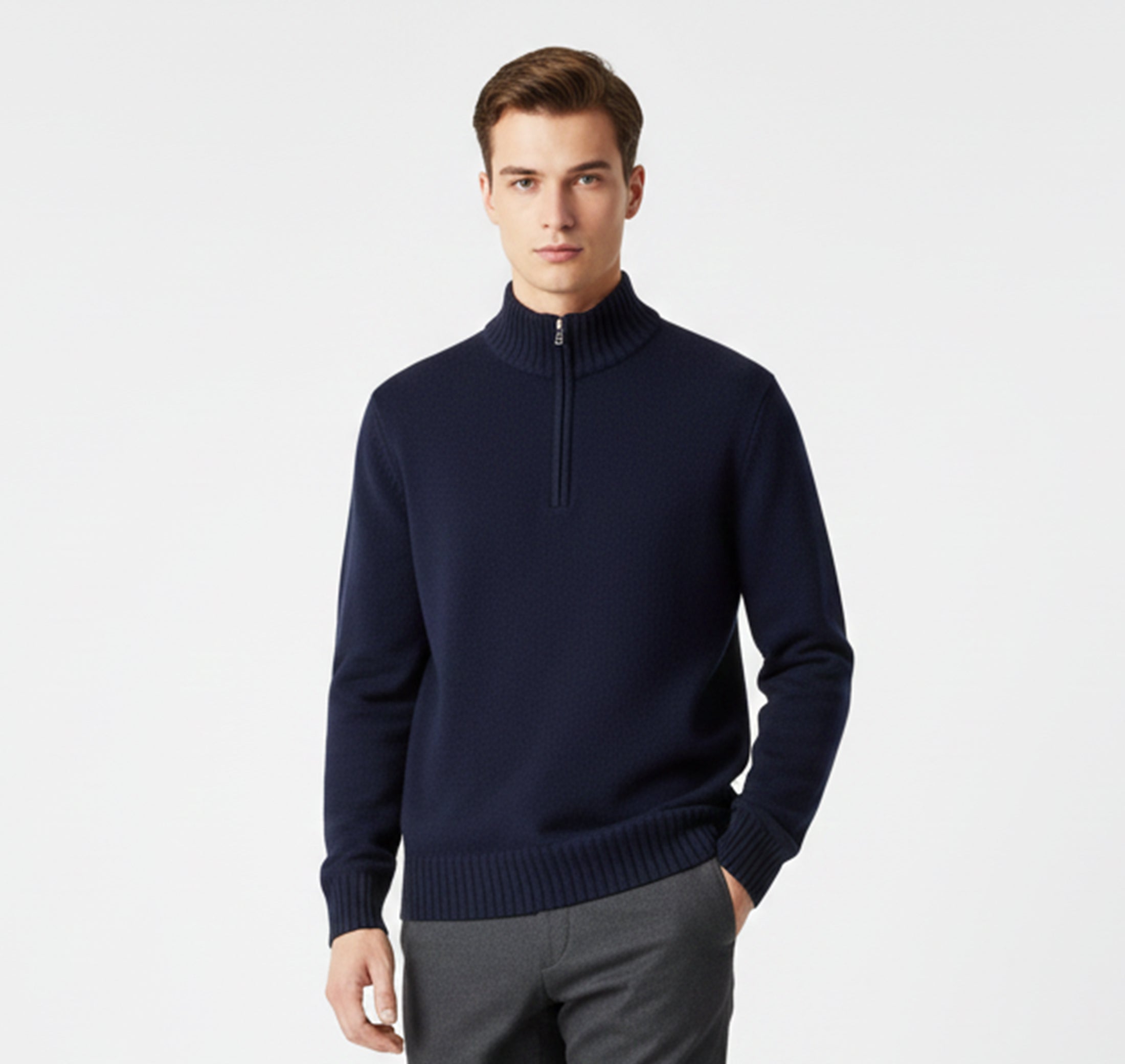 Men’s Half-Zip Sweater – Cozy Winter Knit