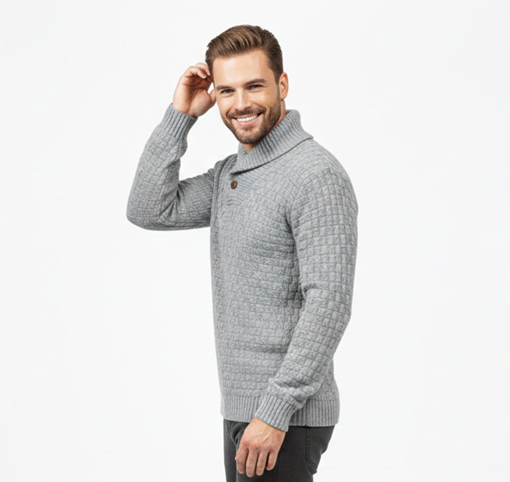 Men’s Fine-Neck Knit Sweater – Urban Winter Fit