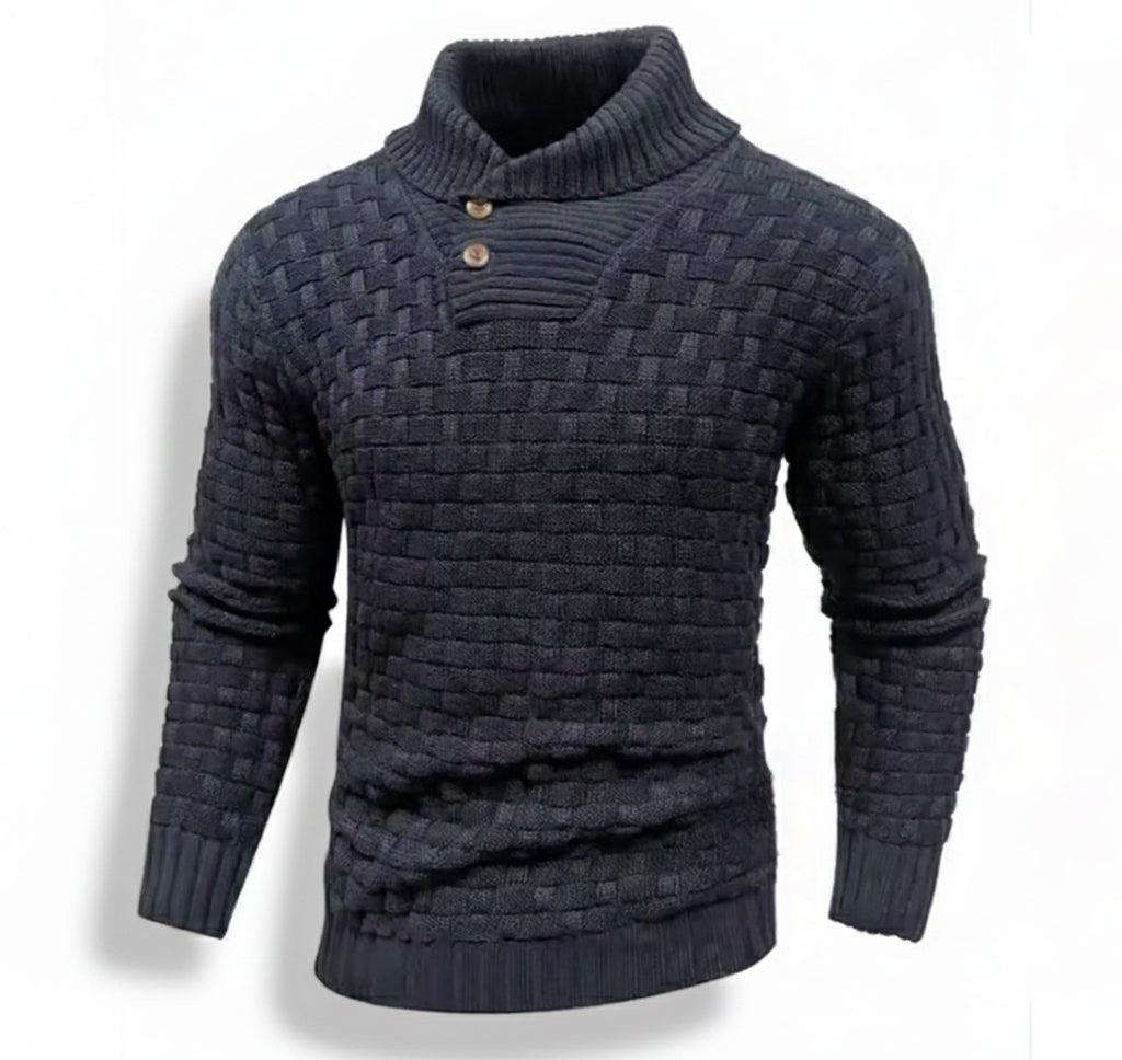 Men’s Fine-Neck Knit Sweater – Urban Winter Fit