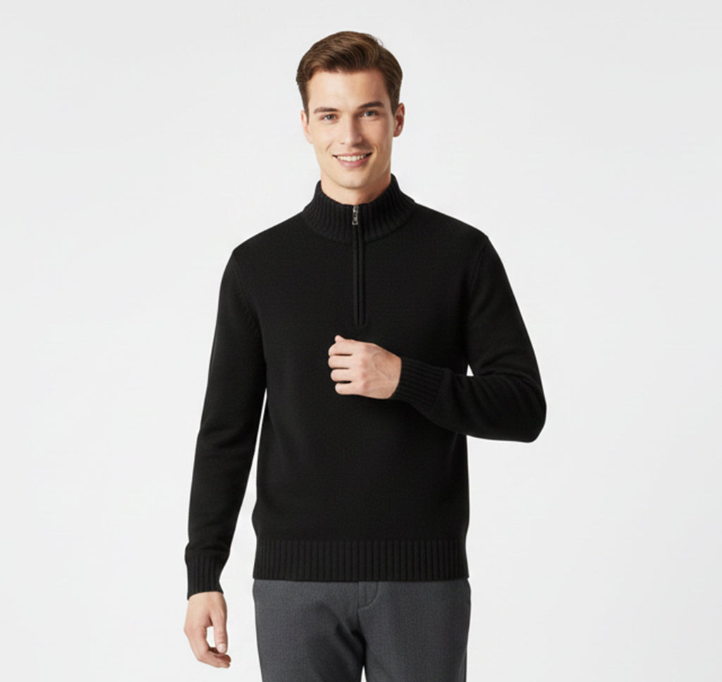Men’s Half-Zip Sweater – Cozy Winter Knit