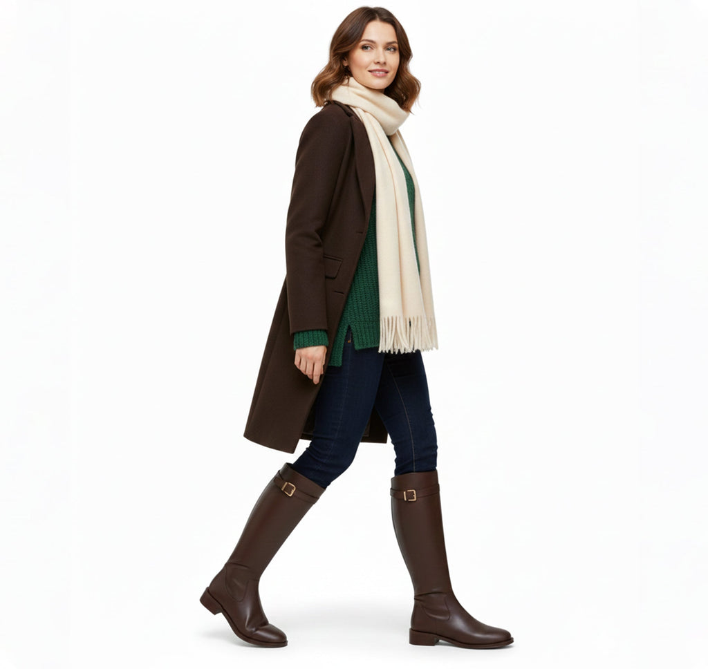 Women’s Knee-High Zip-Up Boots – Soft and Breathable