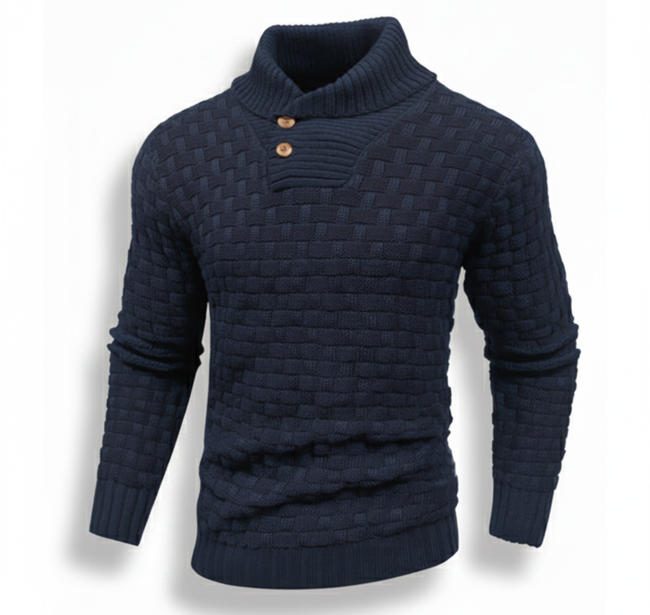 Men’s Fine-Neck Knit Sweater – Urban Winter Fit