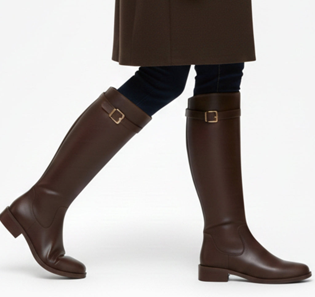 Women’s Knee-High Zip-Up Boots – Soft and Breathable