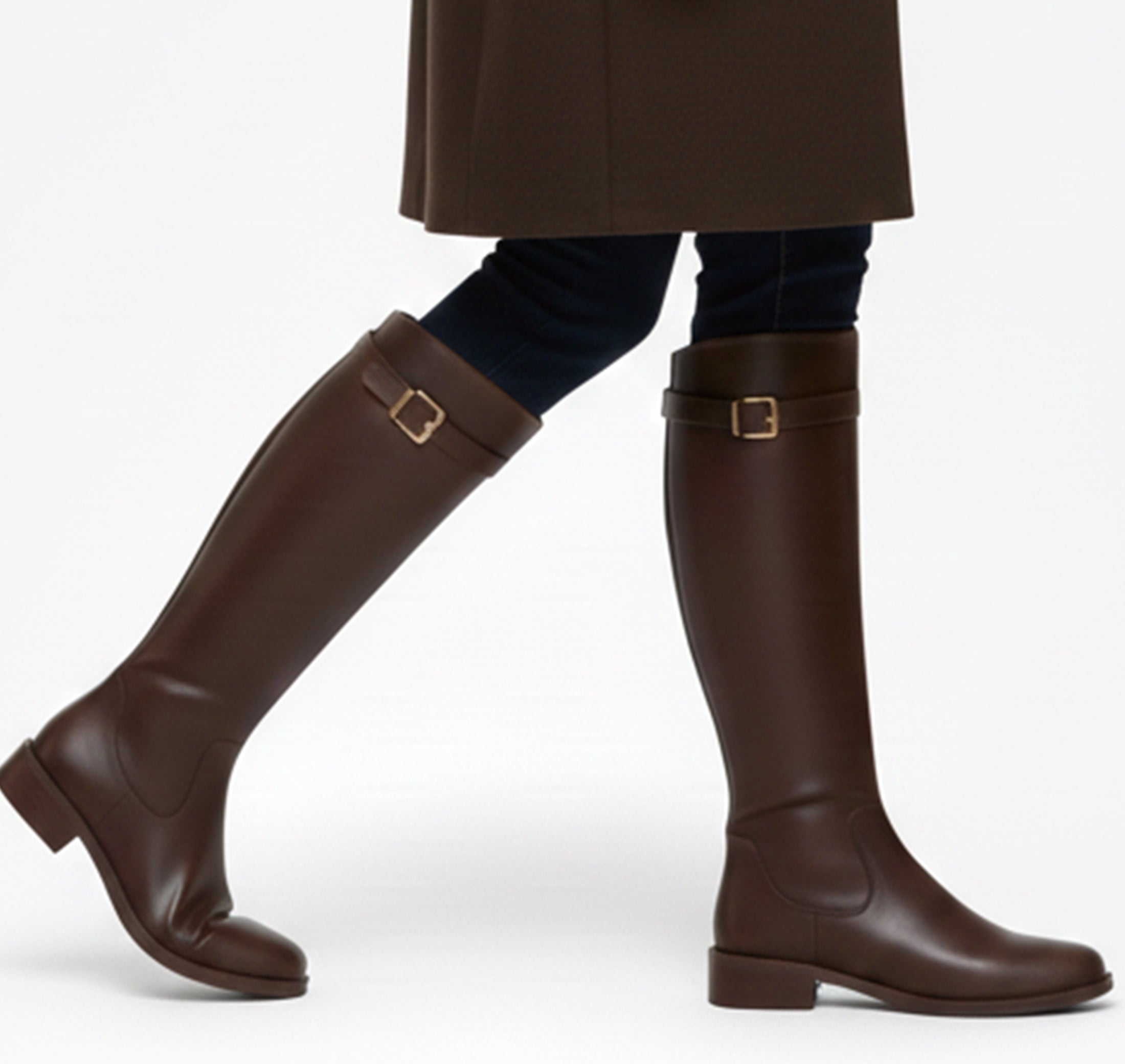 Women’s Knee-High Zip-Up Boots – Soft and Breathable