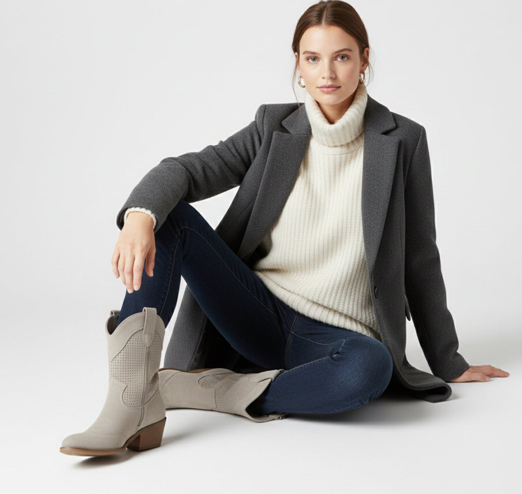 Women’s Lace-Up Ankle Boots – Block Heel & Trendy Design