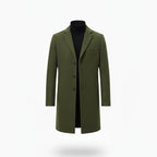 Men’s Turn-Down Collar Overcoat – Minimalist Winter Layer