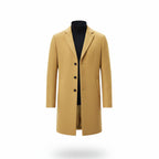 Men’s Turn-Down Collar Overcoat – Minimalist Winter Layer