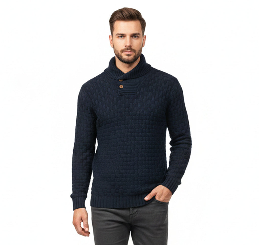 Men’s Fine-Neck Knit Sweater – Urban Winter Fit