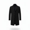 Men’s Turn-Down Collar Overcoat – Minimalist Winter Layer