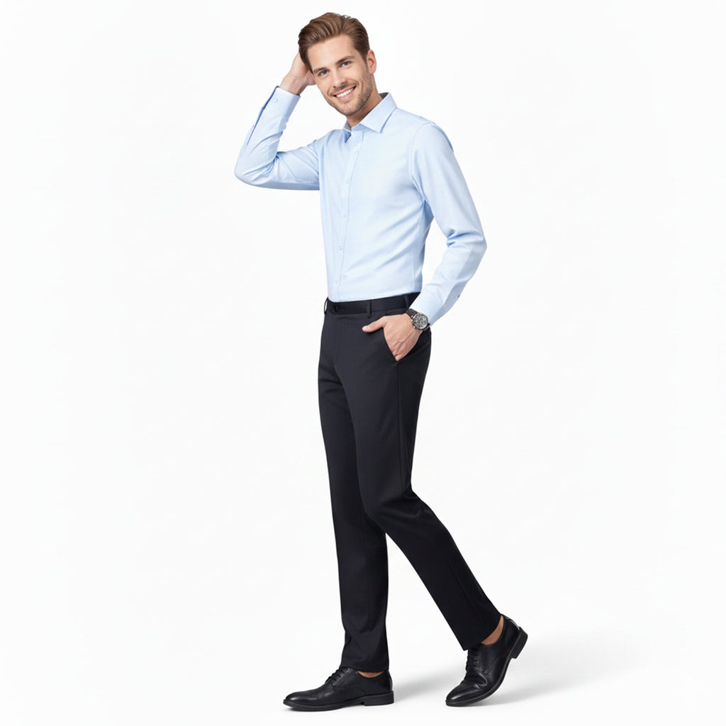 Men’s straight-cut stretch trousers – Casual chic aesthetic