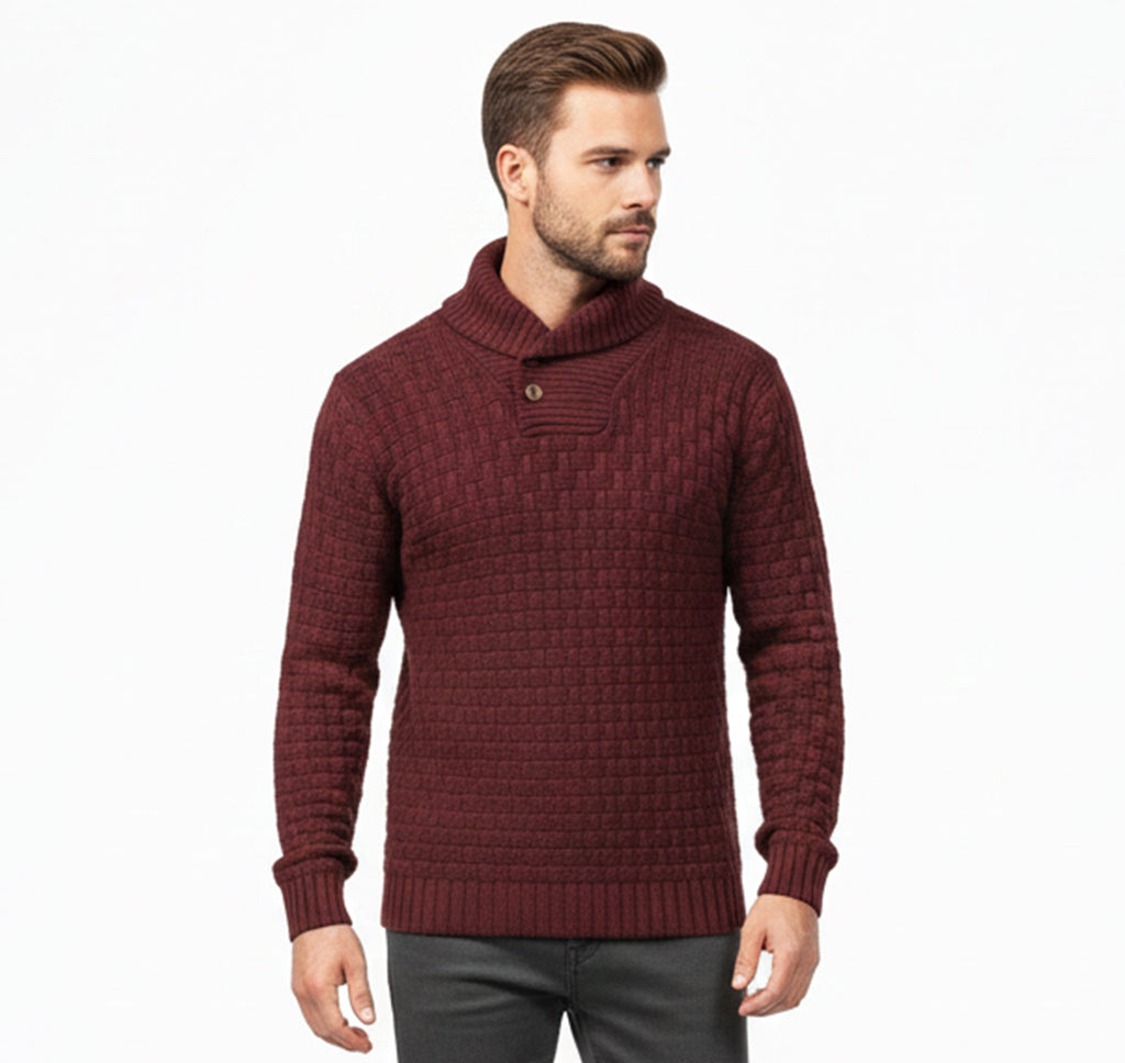 Men’s Fine-Neck Knit Sweater – Urban Winter Fit
