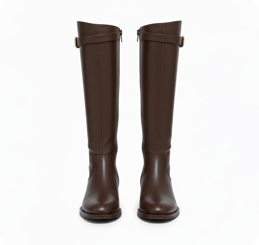 Women’s Knee-High Zip-Up Boots – Soft and Breathable