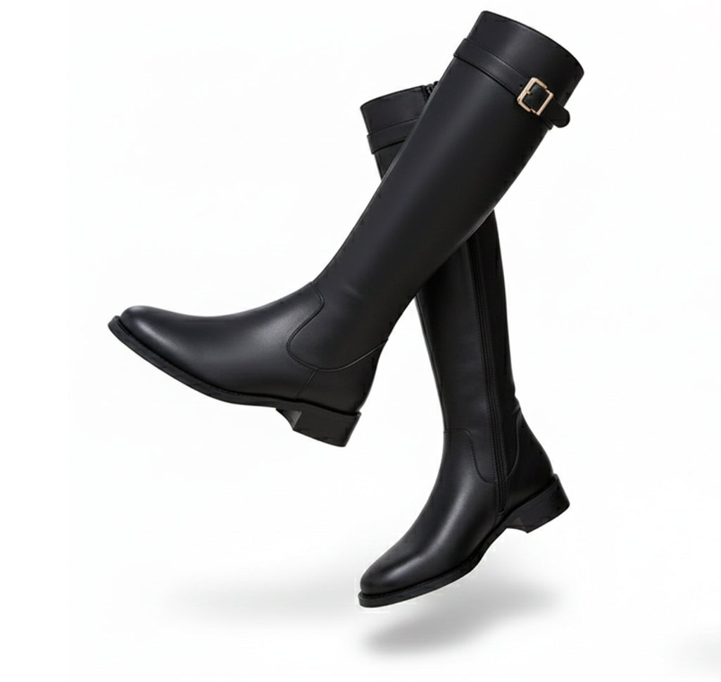 Women’s Knee-High Zip-Up Boots – Soft and Breathable