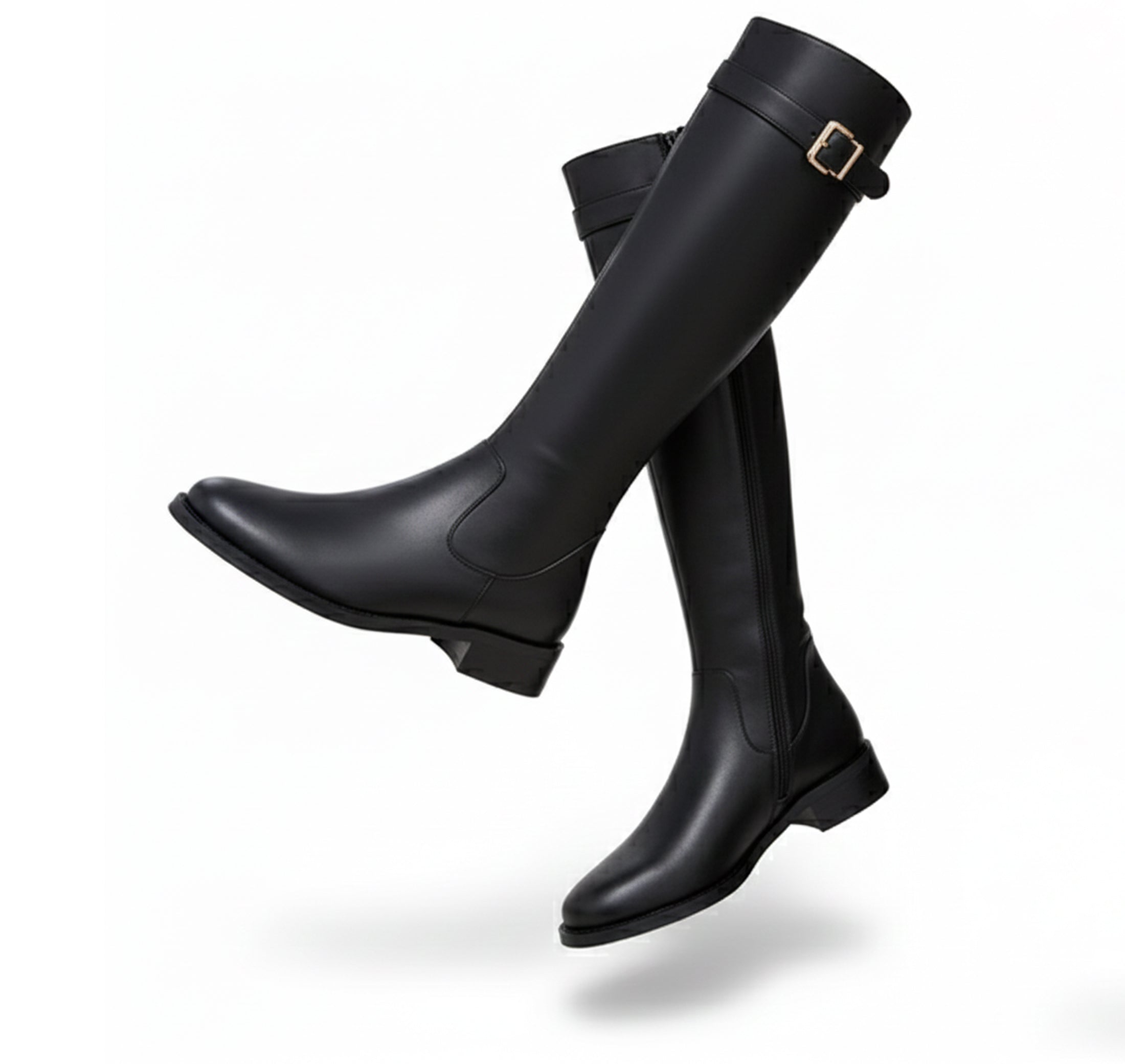 Women’s Knee-High Zip-Up Boots – Soft and Breathable