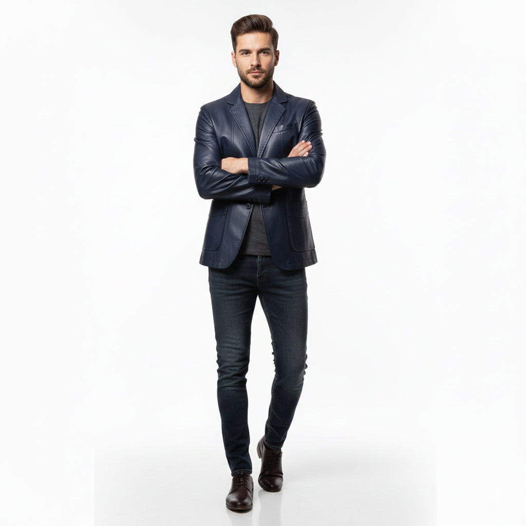 Men’s Single-Breasted Long Coat – Relaxed Modern Cut