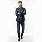 Men’s Single-Breasted Long Coat – Relaxed Modern Cut