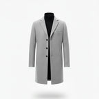 Men’s Turn-Down Collar Overcoat – Minimalist Winter Layer