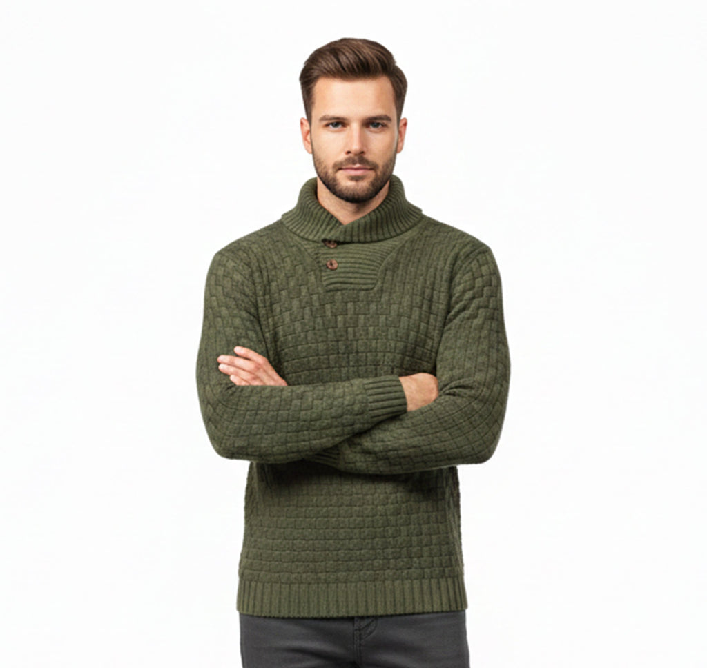 Men’s Fine-Neck Knit Sweater – Urban Winter Fit