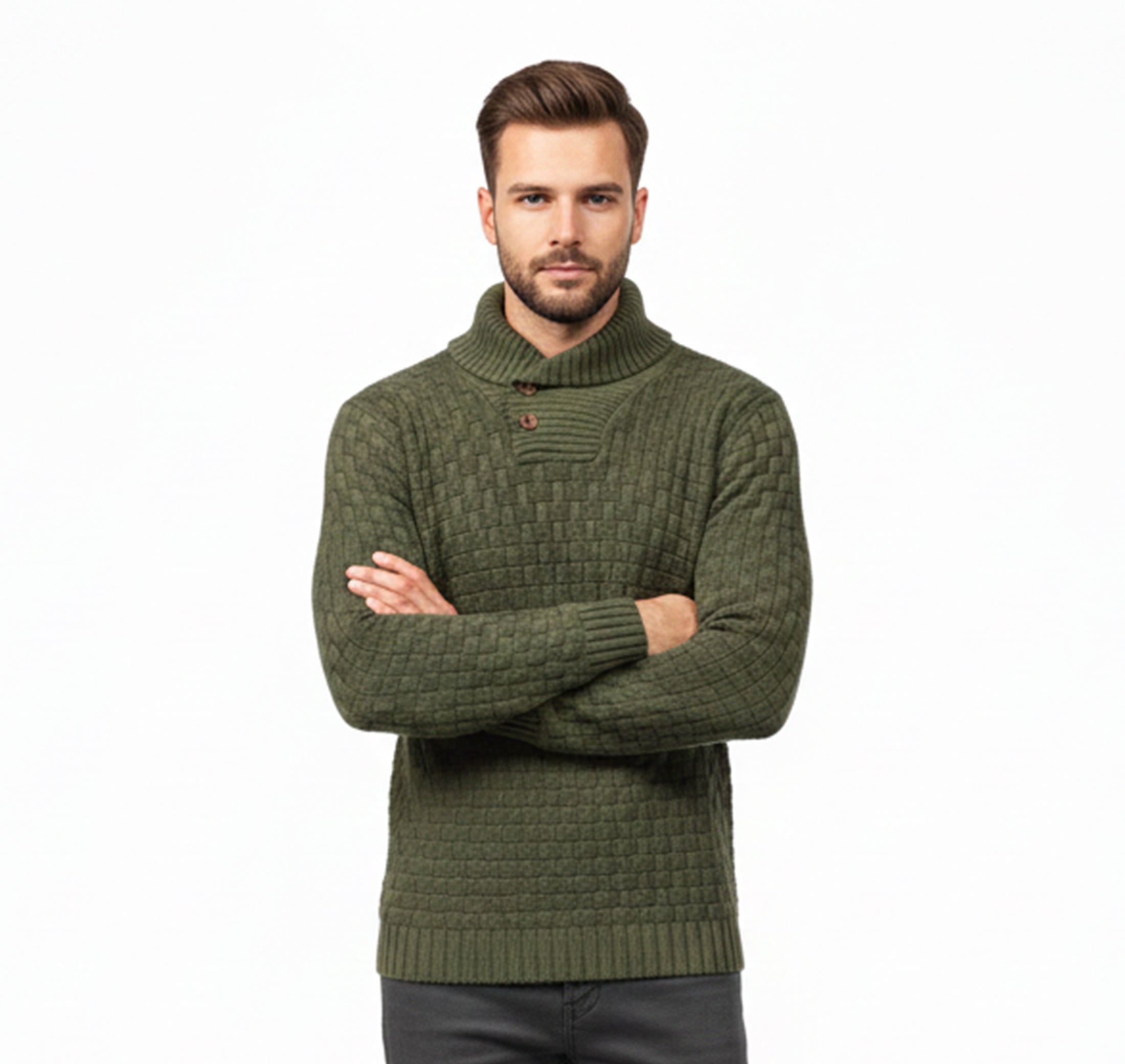 Men’s Fine-Neck Knit Sweater – Urban Winter Fit