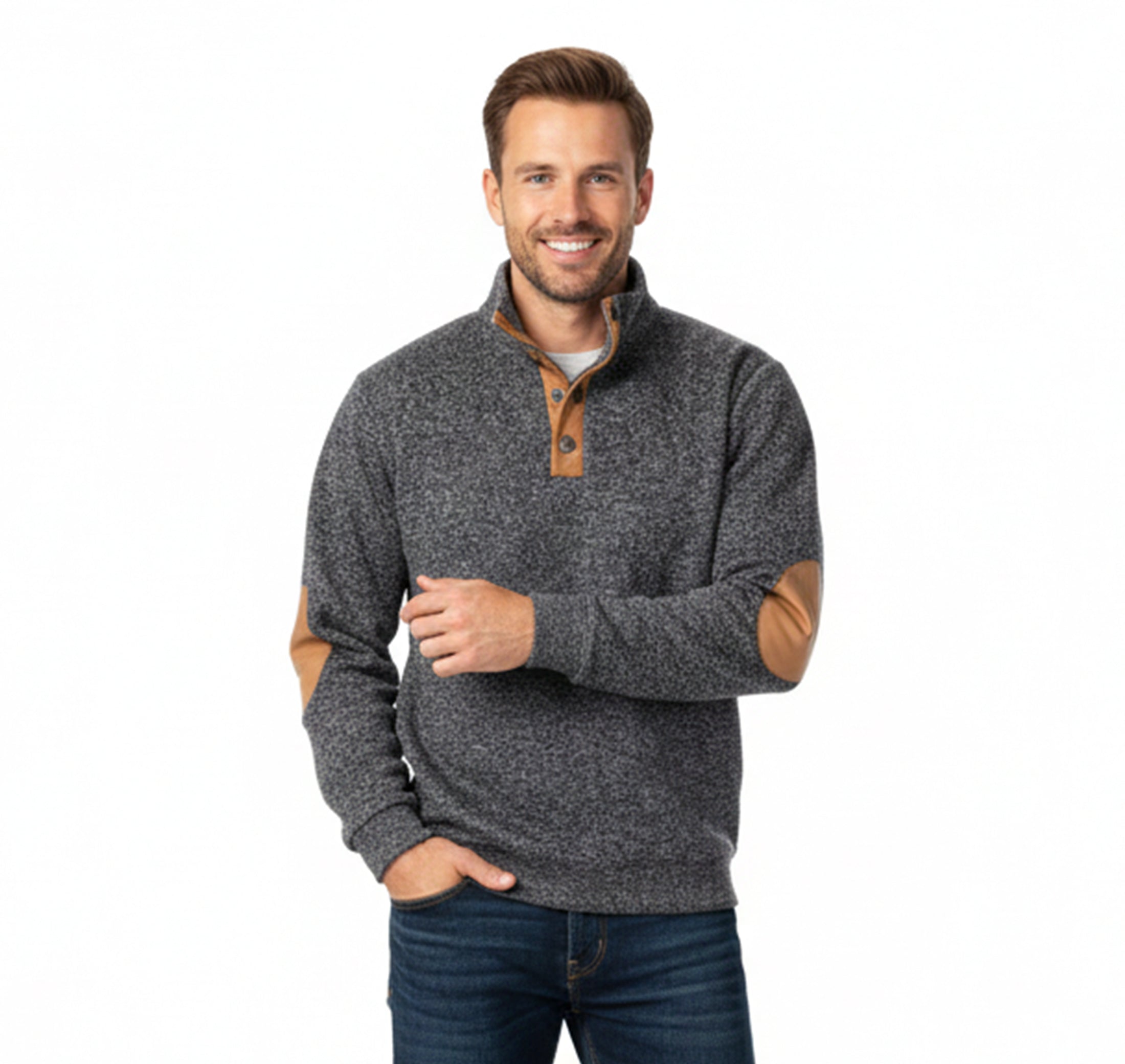 Men’s Mock Neck Jumper – Modern Street Fit