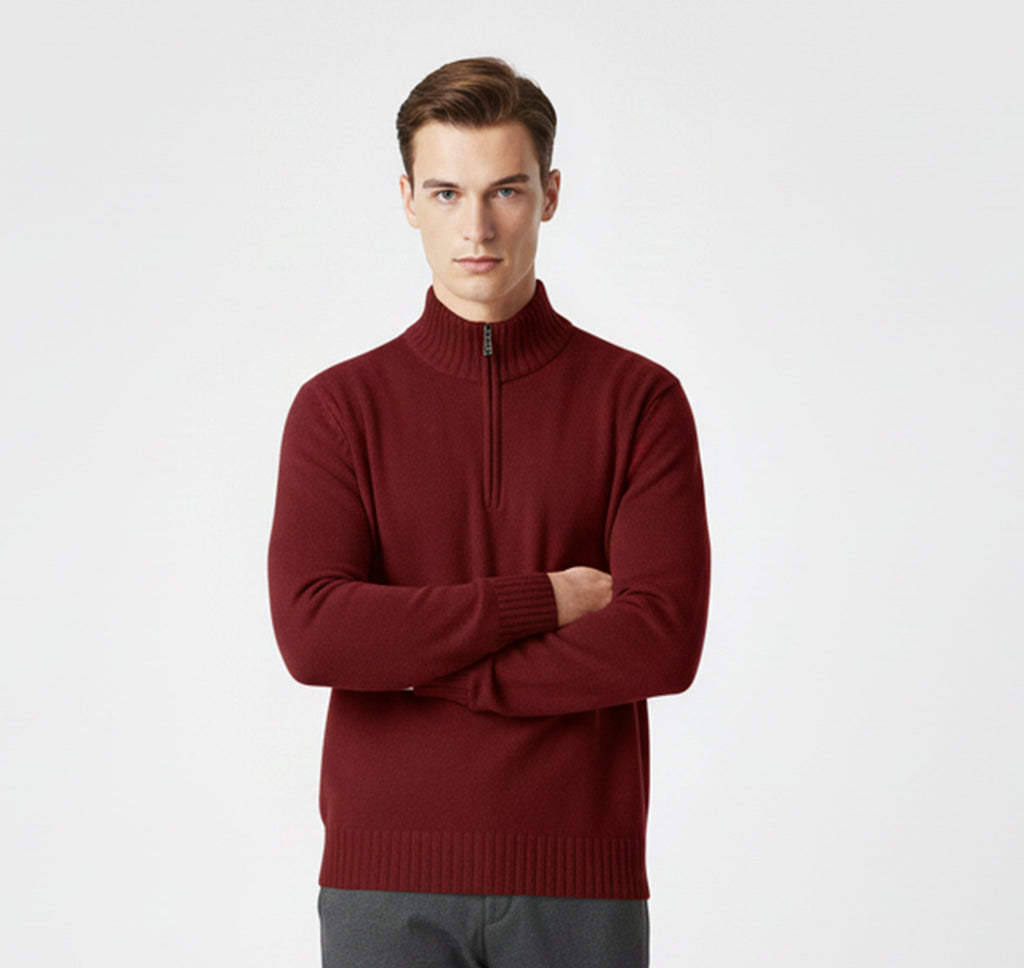 Men’s Half-Zip Sweater – Cozy Winter Knit