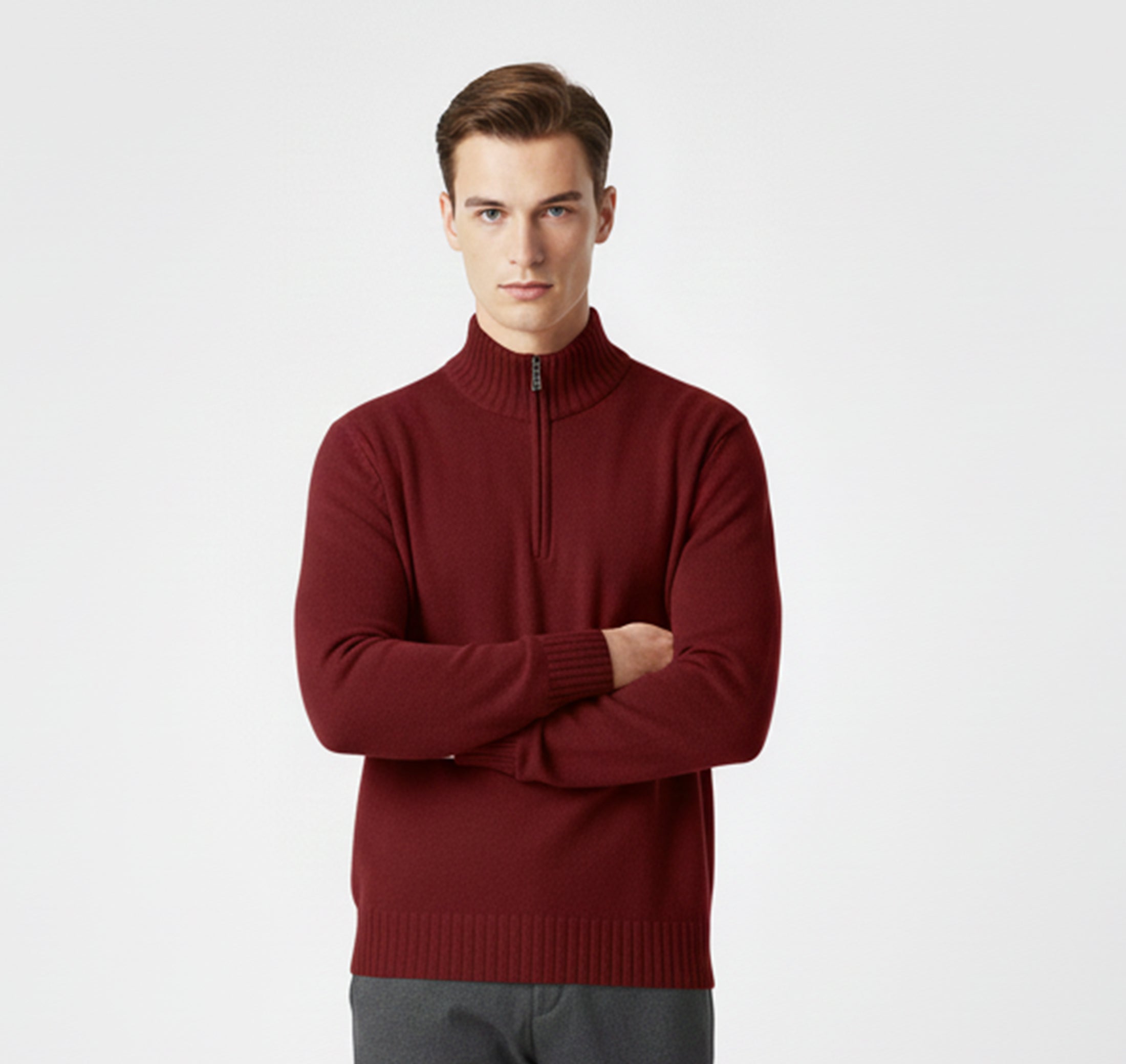 Men’s Half-Zip Sweater – Cozy Winter Knit