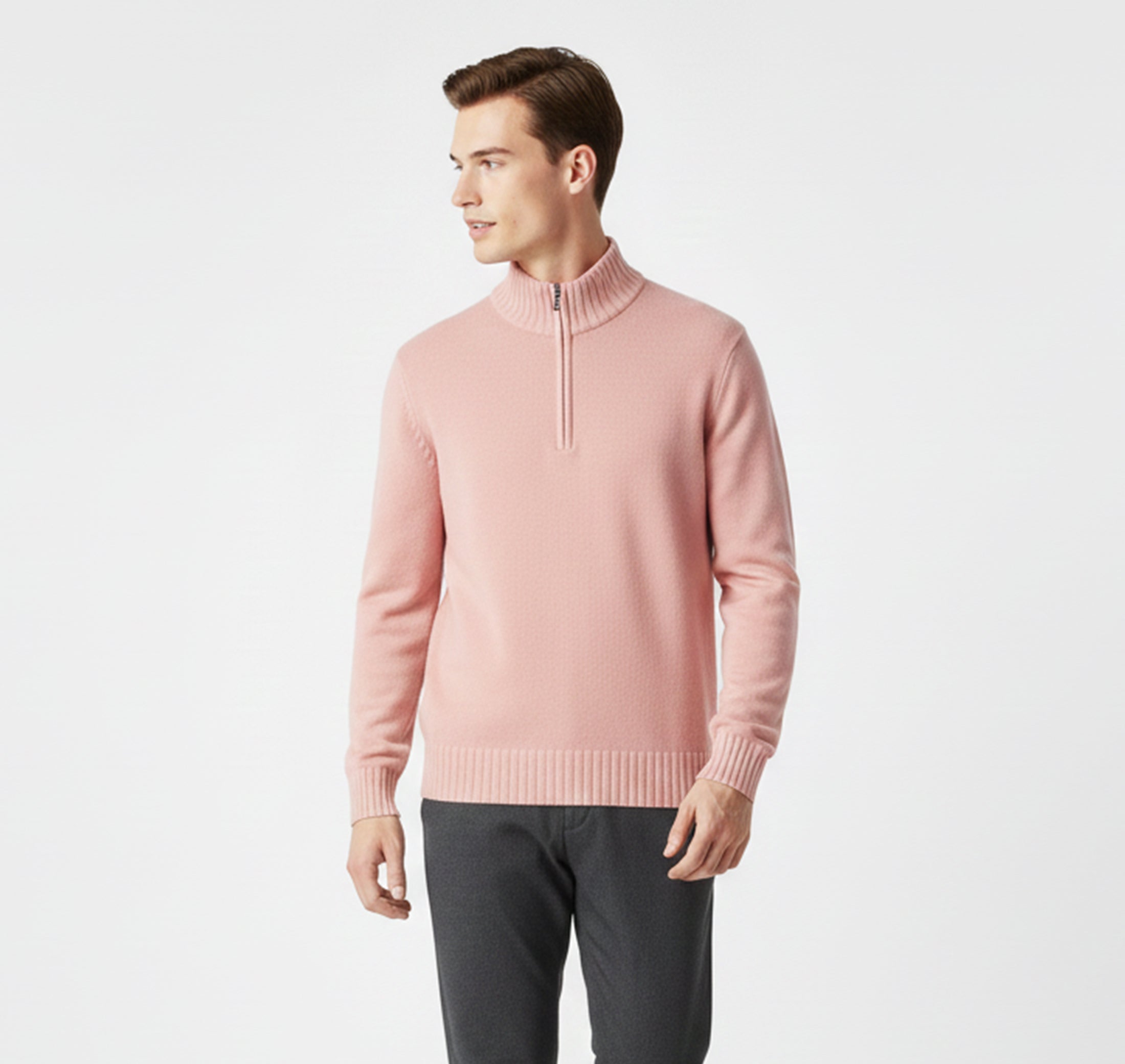 Men’s Half-Zip Sweater – Cozy Winter Knit