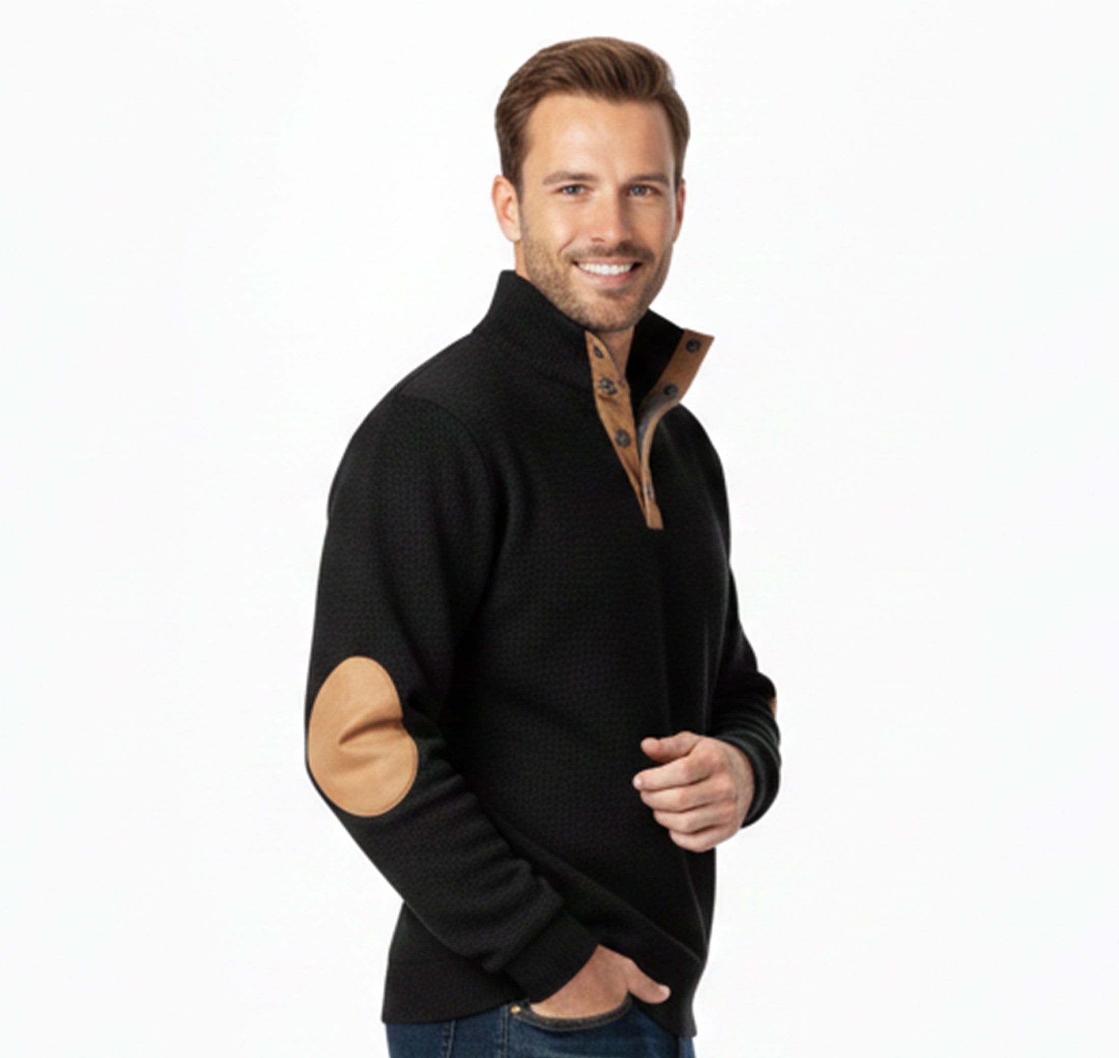 Men’s Mock Neck Jumper – Modern Street Fit