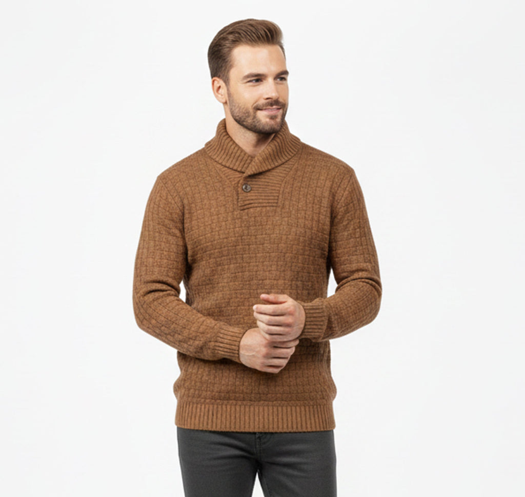 Men’s Fine-Neck Knit Sweater – Urban Winter Fit