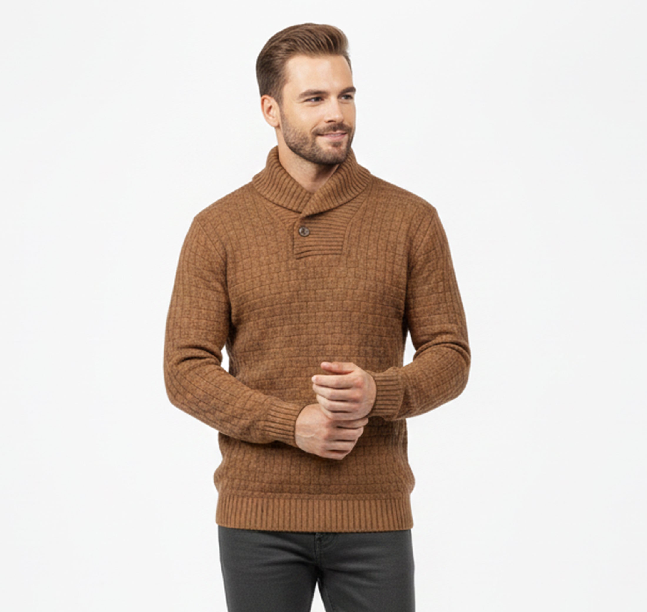 Men’s Fine-Neck Knit Sweater – Urban Winter Fit