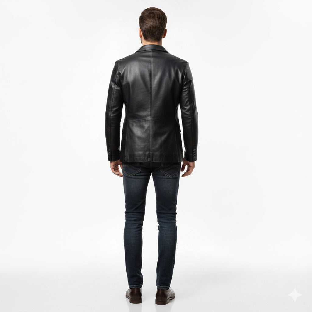 Men’s Single-Breasted Long Coat – Relaxed Modern Cut