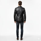 Men’s Single-Breasted Long Coat – Relaxed Modern Cut