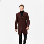 Men’s Turn-Down Collar Overcoat – Minimalist Winter Layer