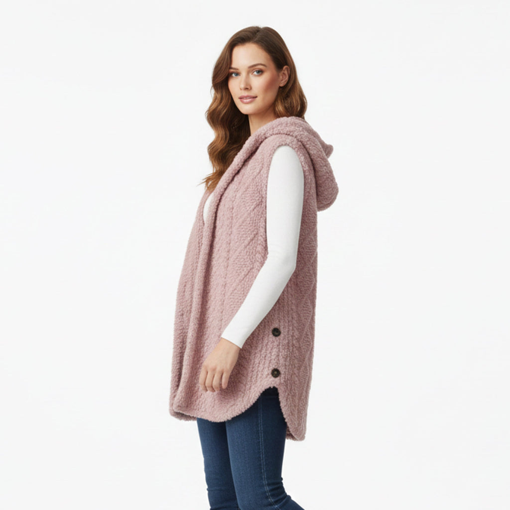 Women’s Hooded Soft-Knit Cardigan – Relaxed Winter Aesthetic