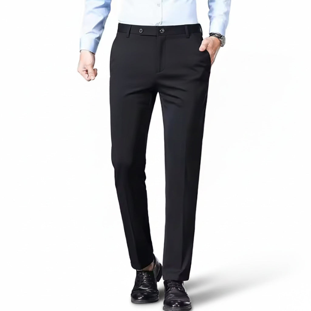 Men’s straight-cut stretch trousers – Casual chic aesthetic