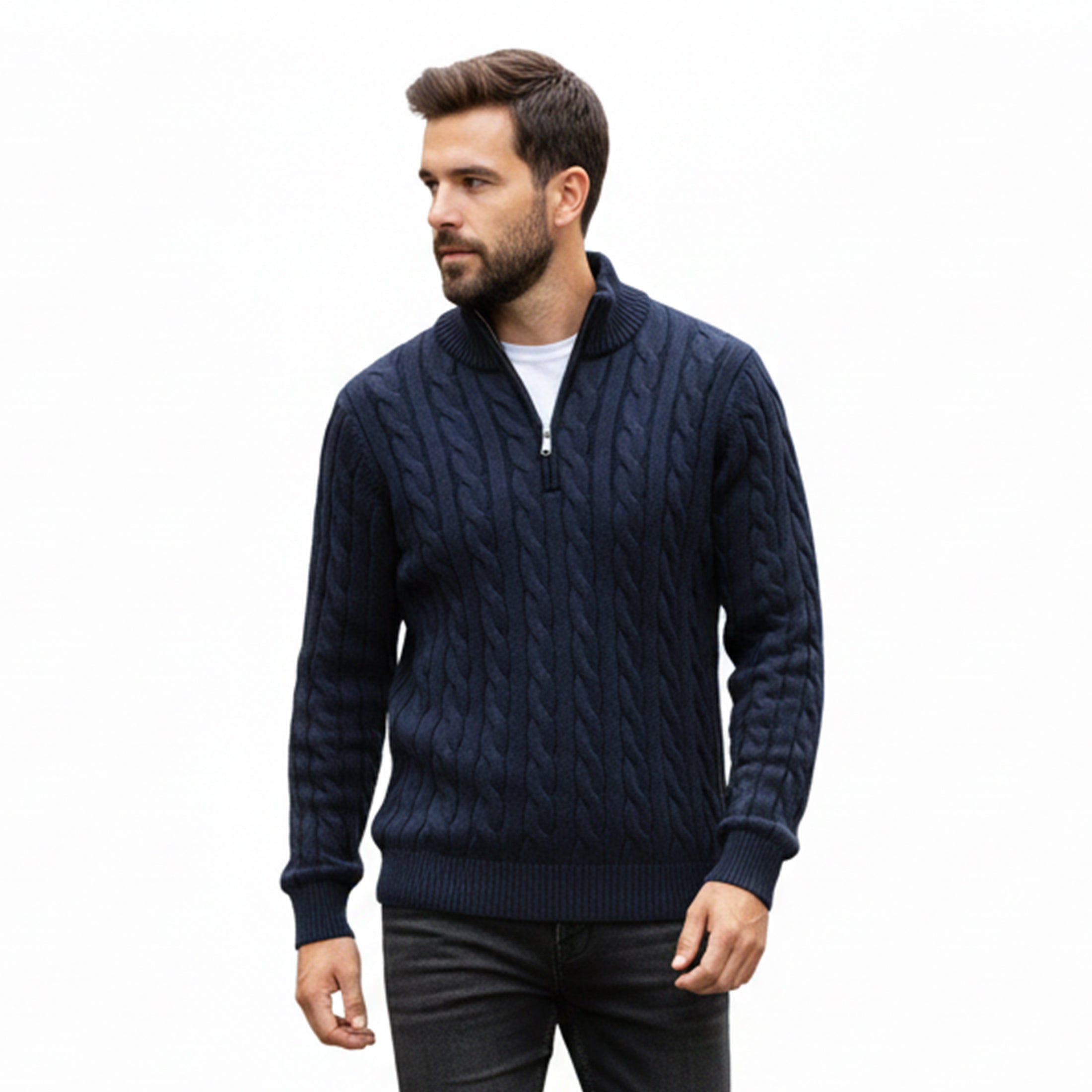 Men’s Thick Quarter-Zip Pullover – Casual Winter Layer