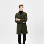 Men’s Turn-Down Collar Overcoat – Minimalist Winter Layer