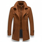 Men’s Long Wool-Blend Coat – Classic Gentleman Fit