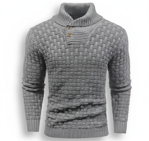 Men’s Fine-Neck Knit Sweater – Urban Winter Fit