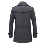 Men’s Long Wool-Blend Coat – Classic Gentleman Fit